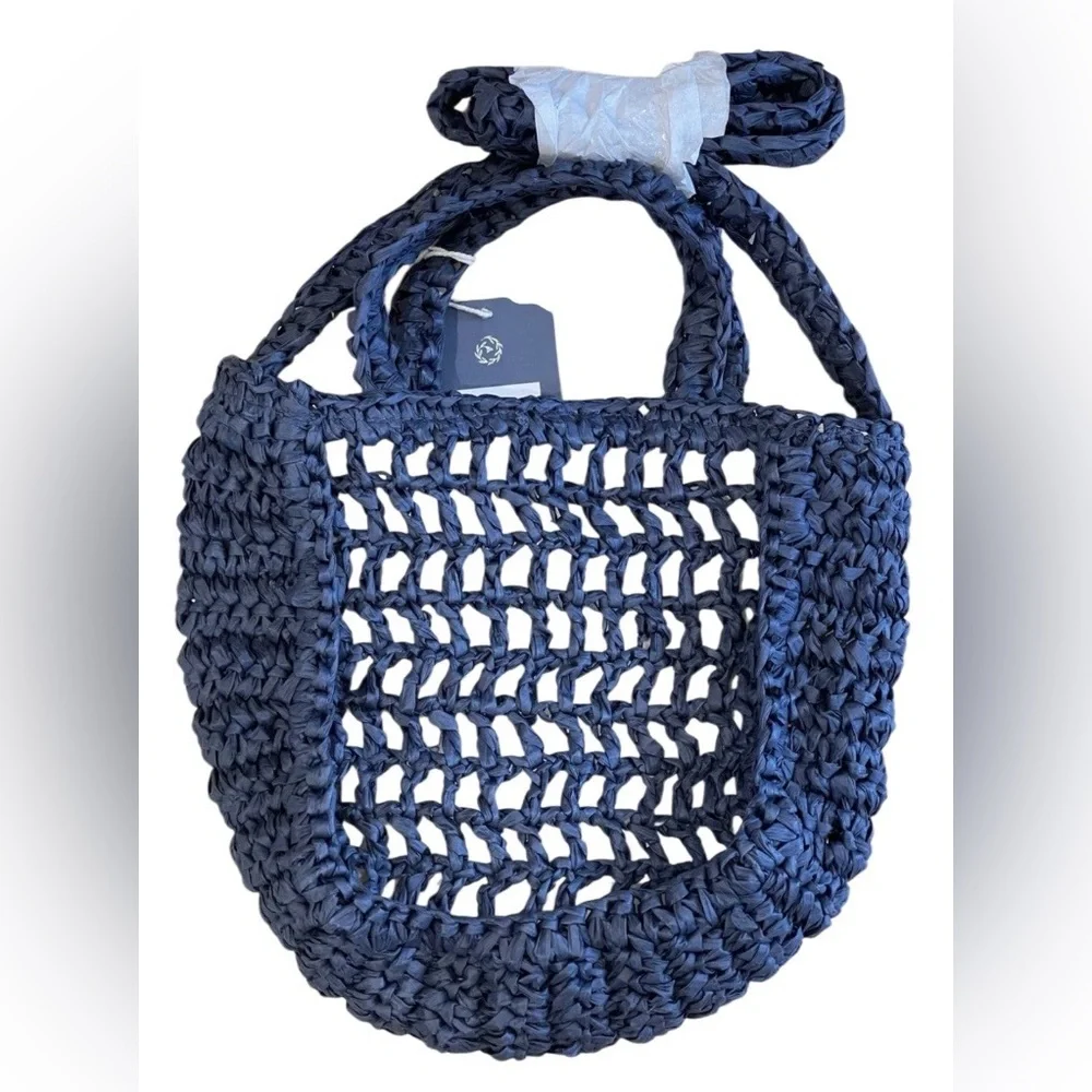 NWT Universal thread Navy Blue Crochet Tote Bag - Picture 2 of 4